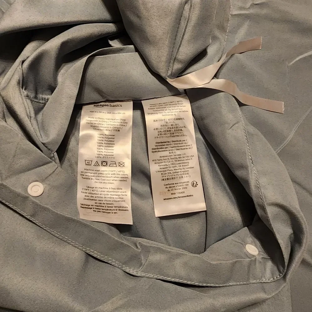 NWOT Duvet Cover Set King Light-Weight Microfiber Spa Blue